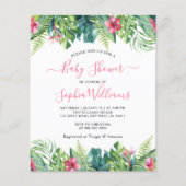 Budget Tropical Flowers Baby shower Invitation (Voorkant)