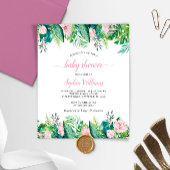 Budget Tropical Flowers Baby shower Invitation