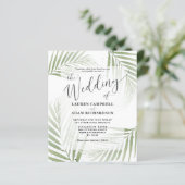 Budget Tropical Foliage Green Wedding Invitation (Staand voorkant)