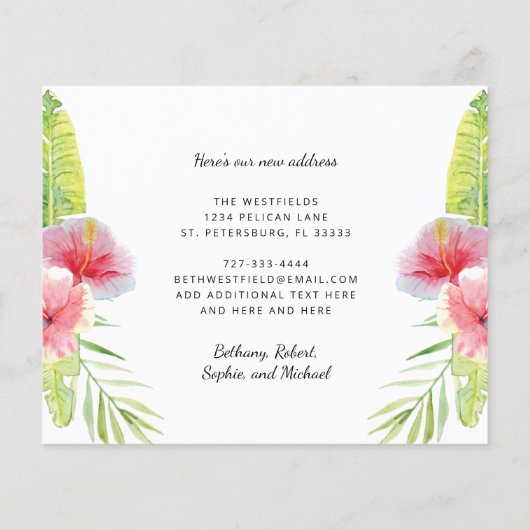 Budget Tropical Foliage New Florida Address Kaart (Achterkant)