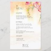 Budget Tropical Freesia Roze Sinaasappel Menu (Voorkant)