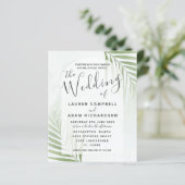 Budget Tropical Green Wedding Invitation