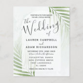 Budget Tropical Green Wedding Invitation