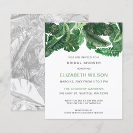 Budget Tropical Greenery Bridal Shower Uitnodiging