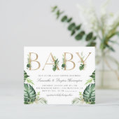 Budget Tropical Greenery Gold Letters Baby shower (Staand voorkant)