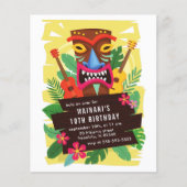 Budget Tropical Hawaii Ukulele Tiki Luau Birthday (Voorkant)