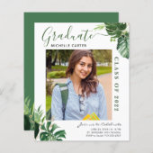 Budget Tropical Leaf Foto Afstuderen kondiging (Voorkant / Achterkant)