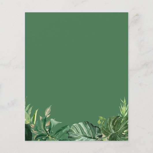 Budget Tropical Leaf Foto Afstuderen kondiging (Achterkant)