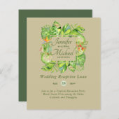 Budget Tropical Leaves Luau Wedding Reception Invi (Voorkant / Achterkant)
