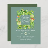 Budget Tropical Leaves Luau Wedding Reception Invi (Voorkant / Achterkant)