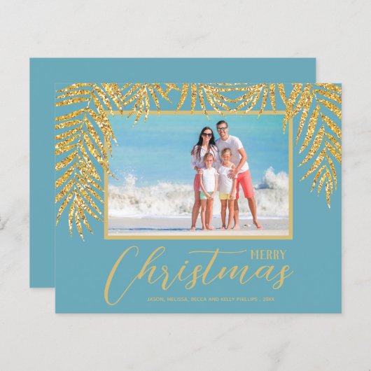 Budget Tropical Merry kerstfoto Kaart (Voorkant / Achterkant)