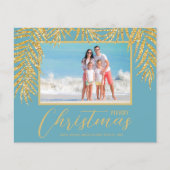 Budget Tropical Merry kerstfoto Kaart (Voorkant)
