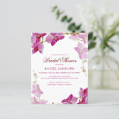 Budget Tropical Orchid Bridal Shower Uitnodiging (Staand voorkant)