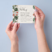 Budget Tropical Palm Greenery Wedding Flyer (Hand)