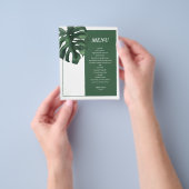 Budget Tropical Palm Leaf bruiloft Menu Flyer (Hand)