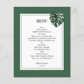 Budget Tropical Palm Leaf bruiloft Menu Flyer (Voorkant)