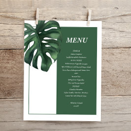 Budget Tropical Palm Leaf bruiloft Menu Flyer