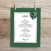Budget Tropical Palm Leaf bruiloft Menu Flyer