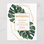 Budget Tropical Palm Leaf QR Code Invitation (Voorkant)