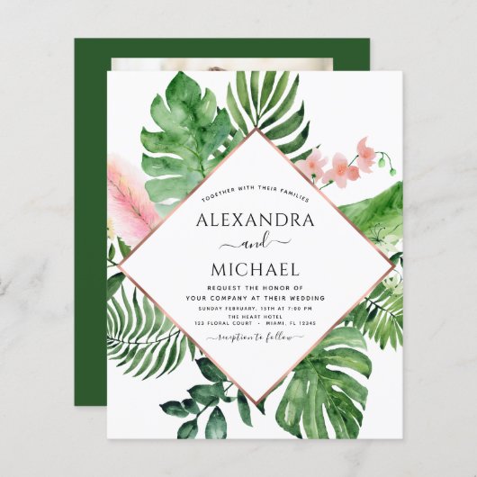 Budget Tropical Palm Waterverf (Voorkant / Achterkant)