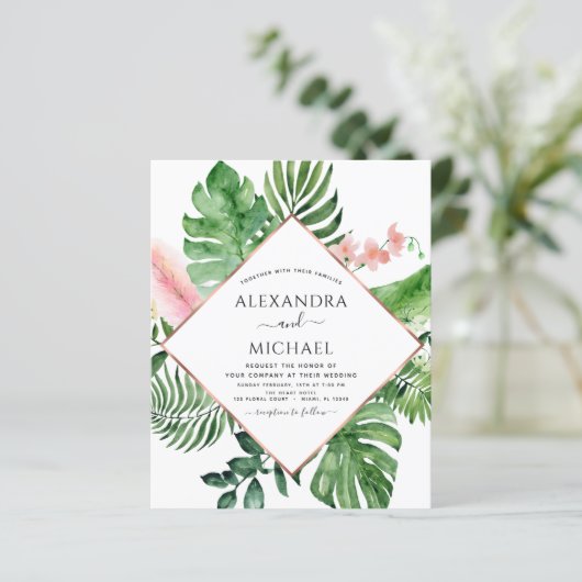 Budget Tropical Palm Waterverf (Staand voorkant)