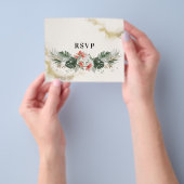 Budget Tropical Palm Wedding RSVP Flyer (Hand)
