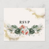 Budget Tropical Palm Wedding RSVP Flyer (Voorkant)