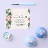 Budget Tropical Wedding Details Enclosure Kaarten (Enkel)