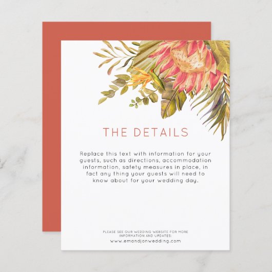 Budget Tropical Wedding Guest - Details Enclosure (Voorkant / Achterkant)