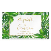 BUDGET Tropical Wedding Save the Date Favor Magnet Magnetisch Visitekaartje (Voorkant)