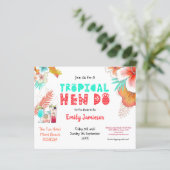 Budget Tropical Weekend Hen Do Invitation (Staand voorkant)