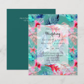 BUDGET Tropisch Blad Bestemming Trouw Uitnodiginge (Voorkant / Achterkant)