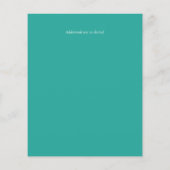 BUDGET Tropisch blad blauw turquoise trouw uitnodi (Achterkant)