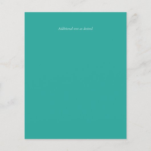 BUDGET Tropisch blad blauw turquoise trouw uitnodi (Achterkant)