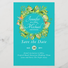 BUDGET Tropisch blad Hawaiaanse Luau Bruiloft