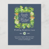 Budget Tropisch Blad Luau Trouwreceptie Uitnodigin (Voorkant)