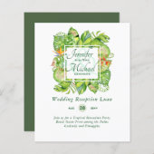 Budget Tropisch Blad Luau Trouwreceptie Uitnodigin (Voorkant / Achterkant)