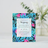 BUDGET Tropisch Blad Trouwfeest Uitnodigingen (Staand voorkant)