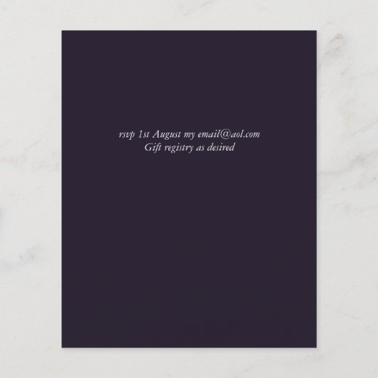 Budget Tropisch Blauw Paarse Blad Bruiloft (Achterkant)