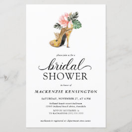 Budget Tropisch Floral Gold Heels Vrijgezellenfees