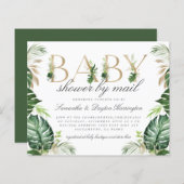 Budget Tropisch Greenery Gold Baby shower per post (Voorkant / Achterkant)