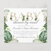 Budget Tropisch Greenery Gold Baby shower per post (Voorkant)