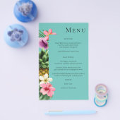 Budget Tropisch Hawaïaans Floral Menu - Blauwgroen (Enkel)