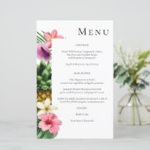 Budget Tropisch Hawaïaans Floral Menu - White MED