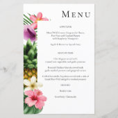 Budget Tropisch Hawaïaans Floral Menu - White MED (Voorkant)