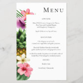 Budget Tropisch Hawaïaans Floral Menu - White MED (Voorkant)