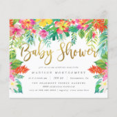 Budget Tropisch Hibiscus Foliage Gold Baby shower (Voorkant)