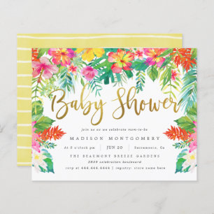 Budget Tropisch Hibiscus Foliage Gold Baby shower