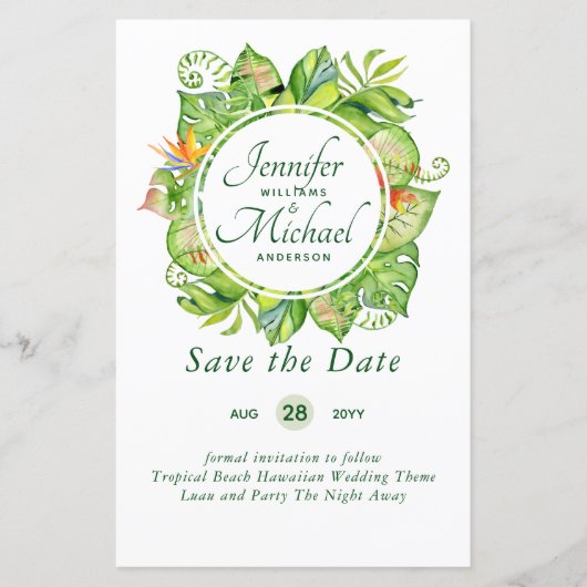 BUDGET Tropisch Leaf Hawaiian Luau Wedding (Voorkant)