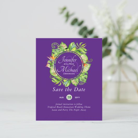 BUDGET Tropisch Leaf Hawaiian Luau Wedding (Staand voorkant)